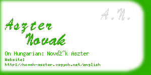 aszter novak business card